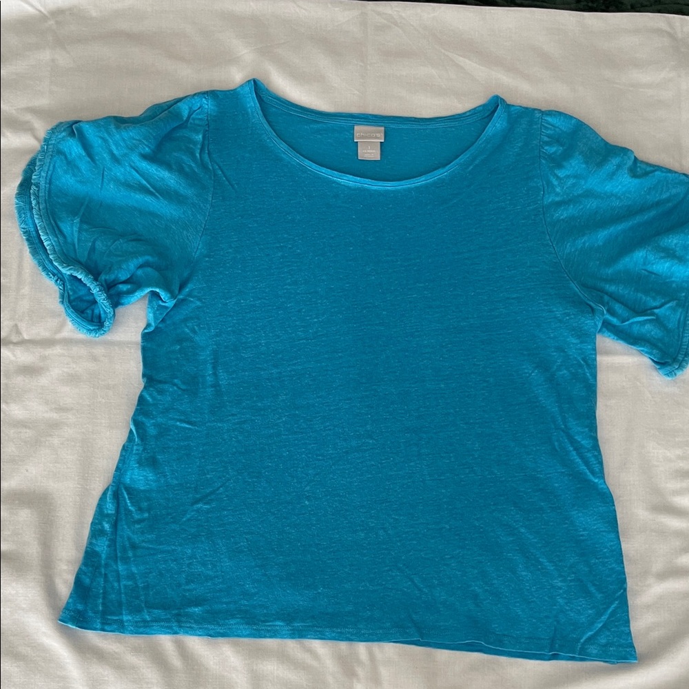 Turquoise short sleeve top